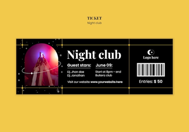 Free PSD night club template design