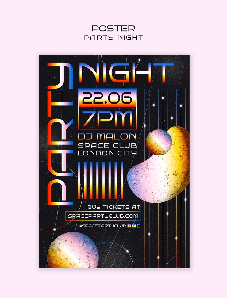 Free PSD night club template design