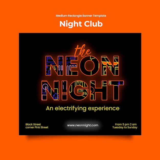 Бесплатный PSD night club template design