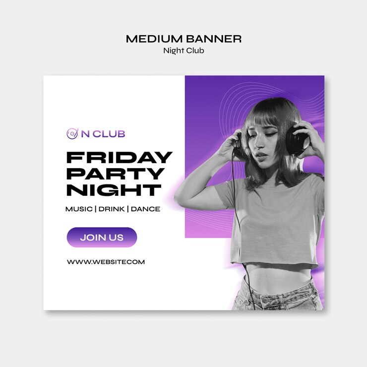 Free PSD night club template design