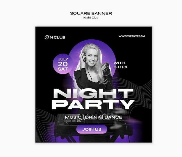 Free PSD night club template design