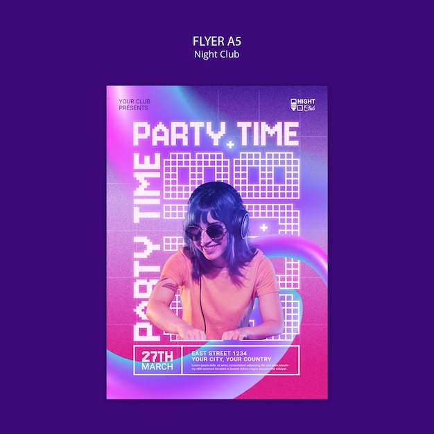 Free PSD night club template design