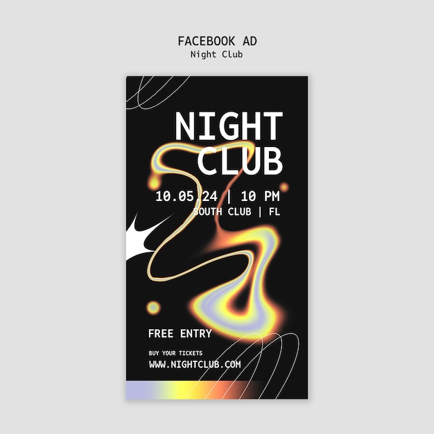 PSD gratuito modello di progettazione del night club