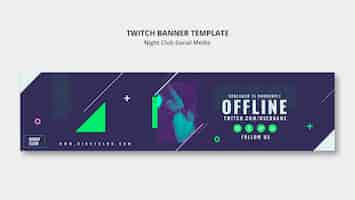 Free PSD night club twitch banner template