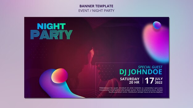 Night party banner template design