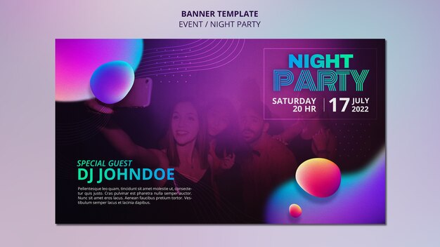 night party banner template design