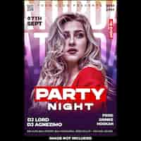 Free PSD night party flyer social media template