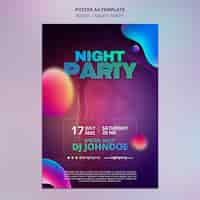 Free PSD night party poster template design