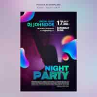 Free PSD night party poster template design