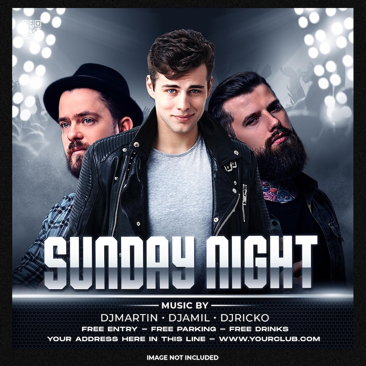 Free PSD night party social media template