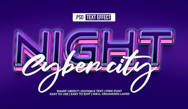 Free PSD night text style effect