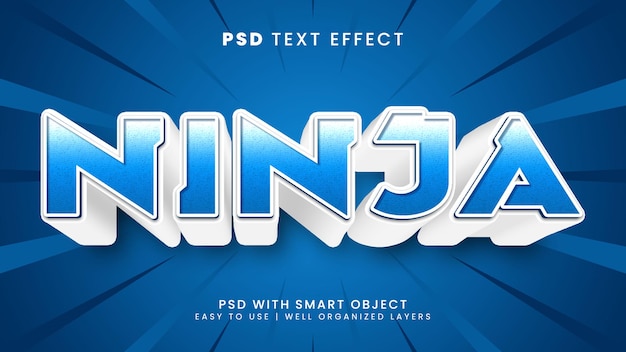 Ninja samurai editable text effect with kungfu and warrior text style