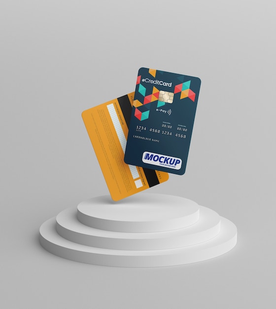 重力クレジットカードデザインのモックアップなし 無料 Psd