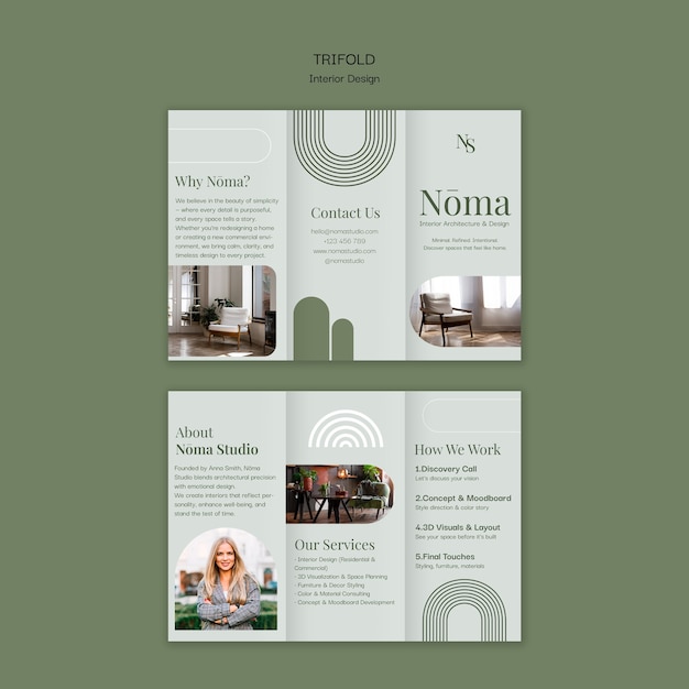 nōma studio: interior design trifold brochure