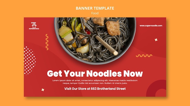 Free PSD noodles promo banner template