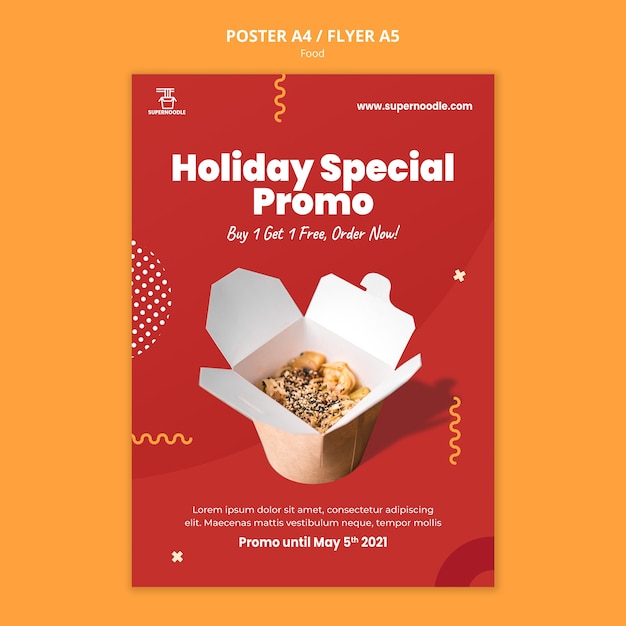 Noodles promo print template