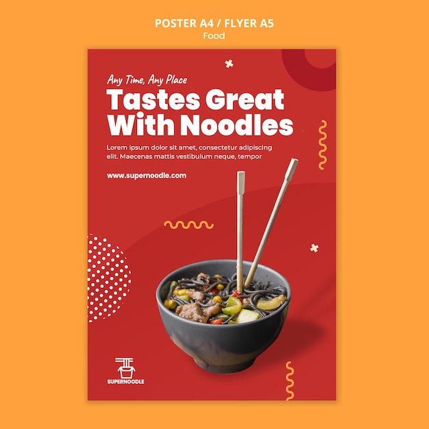 Free PSD noodles promo print template