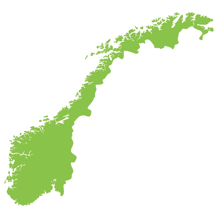 Free PSD norway map isolated