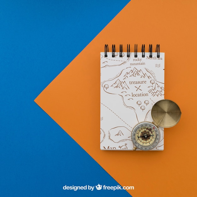 Free PSD notepad and compass