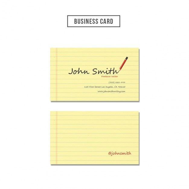 Notepaper style business card