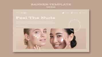 Free PSD nude beauty banner template