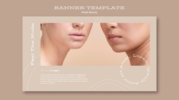 Nude beauty banner template