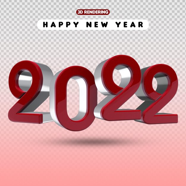 Number 2022 3d new year celebration