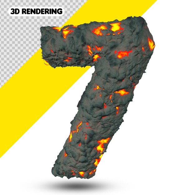 Number 6 3d rendering