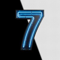 Free PSD number 7 made from neon light