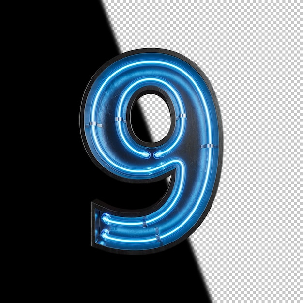 Number 9 made from Neon Light
