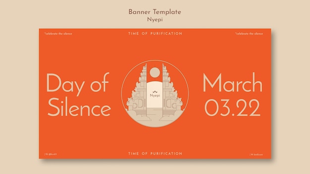 Free PSD nyepi flat design banner template