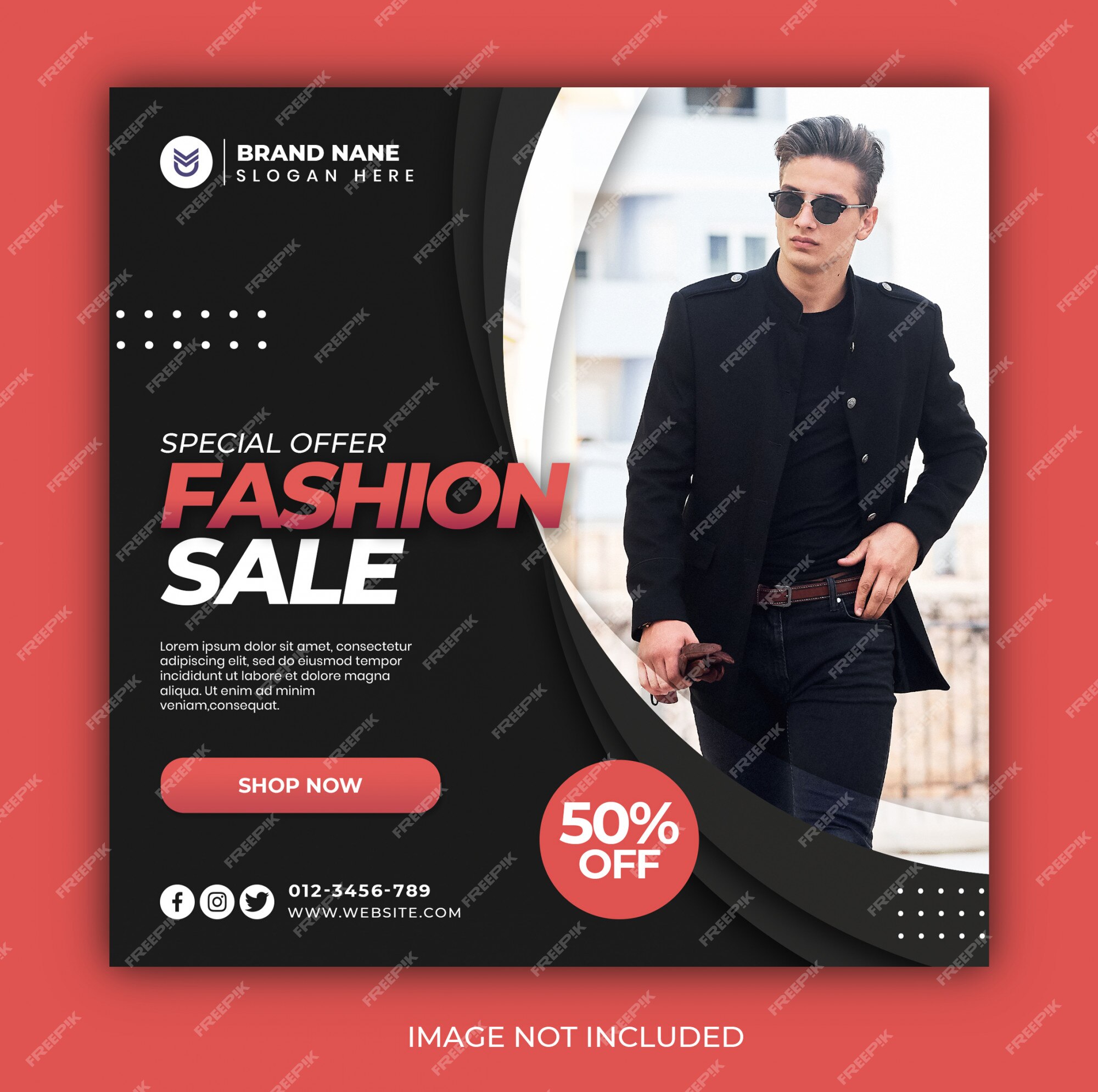 Premium PSD | Offer fashion sale cover or banner template design