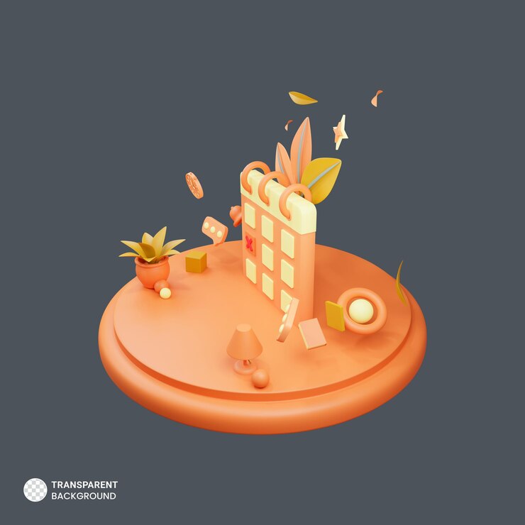 Free PSD office desk item icon isolated 3d render illustration