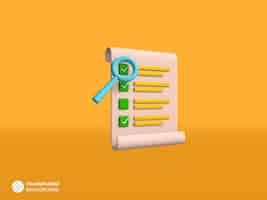 Free PSD office paperwork approval icon isolated 3d render illustration