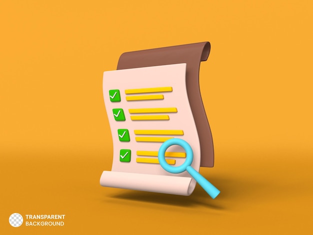 Office paperwork approval icon isolated 3d render illustration