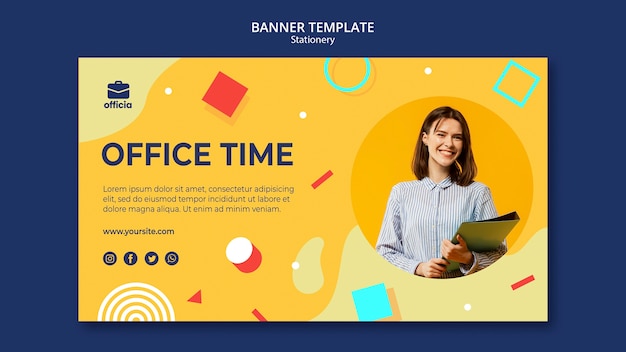 Office time banner template