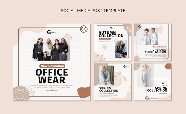 オフィスウェアソーシャルメディア投稿コレクション