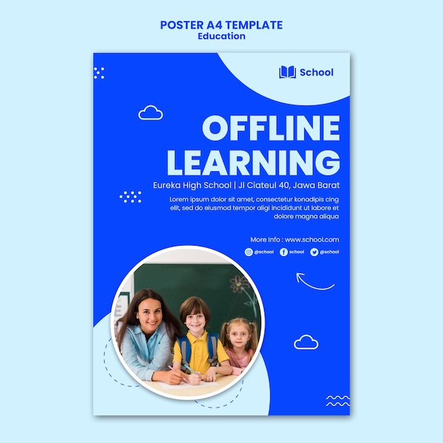 Free PSD offline learning poster template