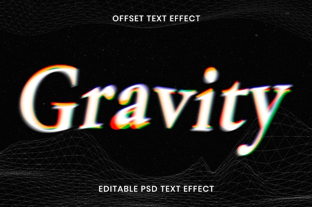 Free PSD offset text effect psd editable template