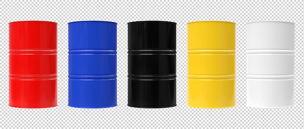 Oil Barrels Mockup on transparent background