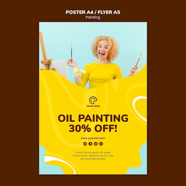 Free PSD oil painting class template