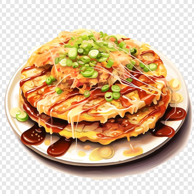Free PSD okonomiyaki isolated on transparent background