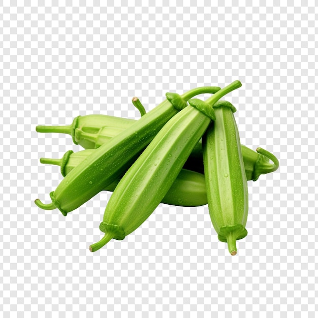 Free PSD okra isolated on transparent background