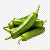 Free PSD okra isolated on transparent background