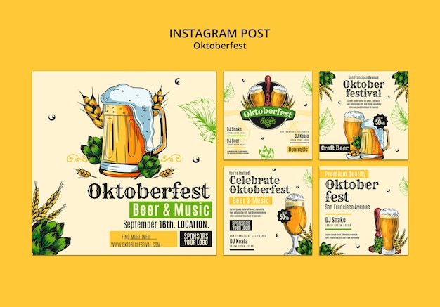 Post di instagram per la celebrazione dell'oktoberfest