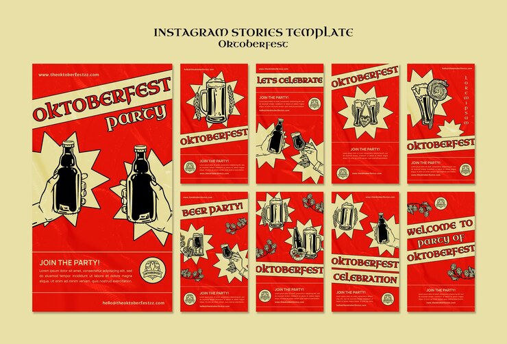 免費 PSD oktoberfest 慶祝活動 instagram 故事集