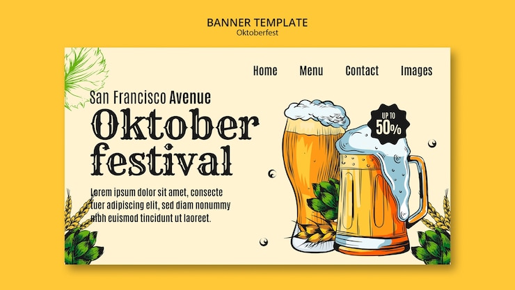 Free PSD oktoberfest celebration landing page template
