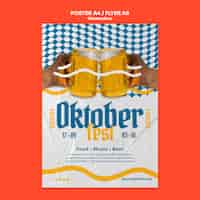 PSD gratuito modello del manifesto di celebrazione dell'oktoberfest