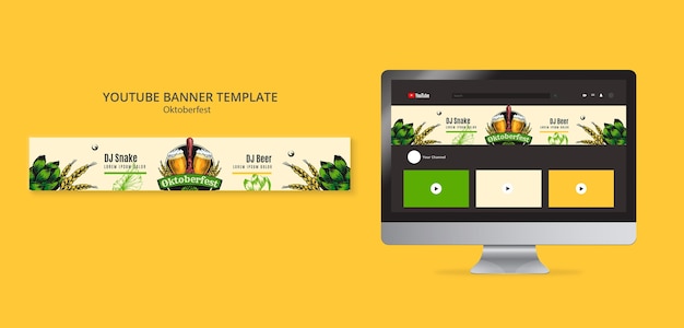 無料PSD オクトーバーフェストのお祝いの youtube バナー
