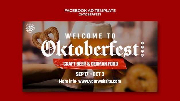 Progettazione del modello di annuncio facebook dell'oktoberfest